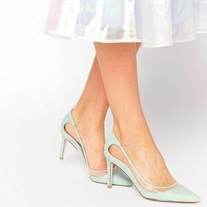 Mint green pumps
